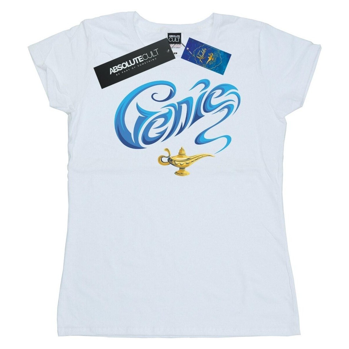 Abbigliamento Donna T-shirts a maniche lunghe Disney Aladdin Movie Genie Lamp Bianco