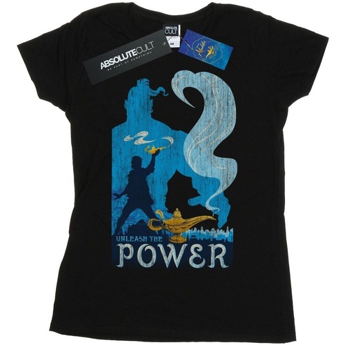 Abbigliamento Donna T-shirts a maniche lunghe Disney Aladdin Movie Unleash The Power Nero