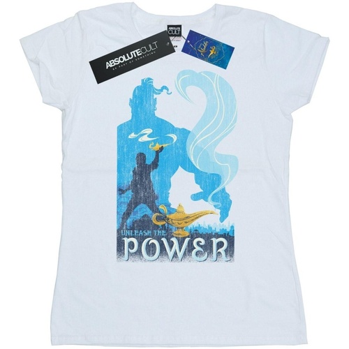 Abbigliamento Donna T-shirts a maniche lunghe Disney Aladdin Movie Unleash The Power Bianco