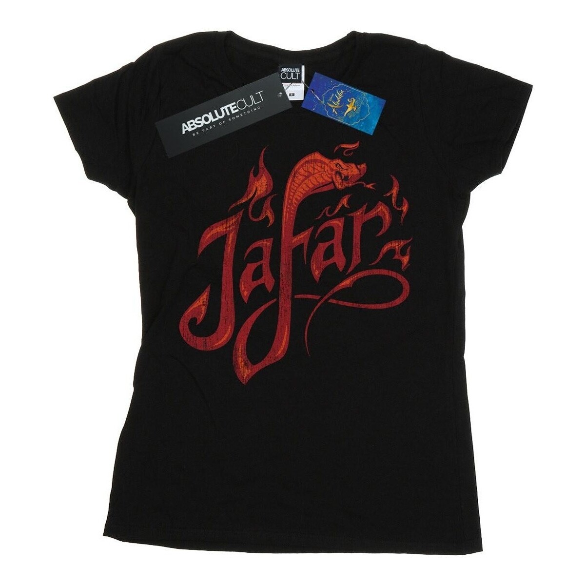 Abbigliamento Donna T-shirts a maniche lunghe Disney Aladdin Movie Jafar Flames Logo Nero
