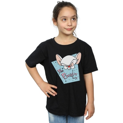 Abbigliamento Bambina T-shirts a maniche lunghe Animaniacs The Brain Mugshot Nero