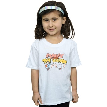 Abbigliamento Bambina T-shirts a maniche lunghe Animaniacs Pinky And The Brain Heads Bianco