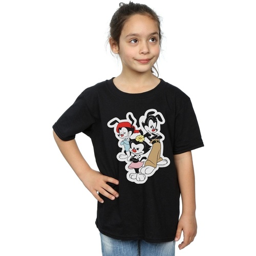 Abbigliamento Bambina T-shirts a maniche lunghe Animaniacs Dot Wakko And Yakko Nero