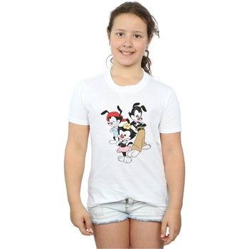 Abbigliamento Bambina T-shirts a maniche lunghe Animaniacs Dot Wakko And Yakko Bianco