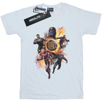 Abbigliamento Donna T-shirts a maniche lunghe Marvel Avengers Endgame Explosion Team Bianco