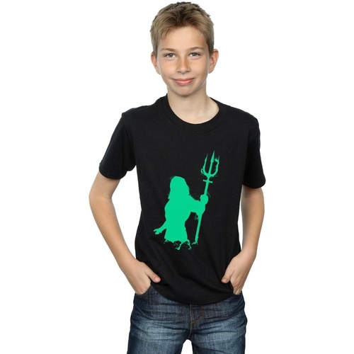 Abbigliamento Bambino T-shirt maniche corte Dc Comics Aquaman Aqua Silhouette Nero