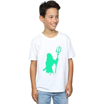 Abbigliamento Bambino T-shirt maniche corte Dc Comics Aquaman Aqua Silhouette Bianco