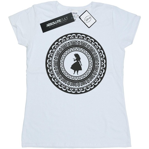 Abbigliamento Donna T-shirts a maniche lunghe Disney Alice In Wonderland Circle Bianco