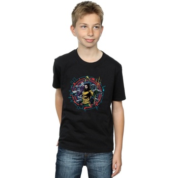 Abbigliamento Bambino T-shirt maniche corte Dc Comics Aquaman Circular Crest Nero