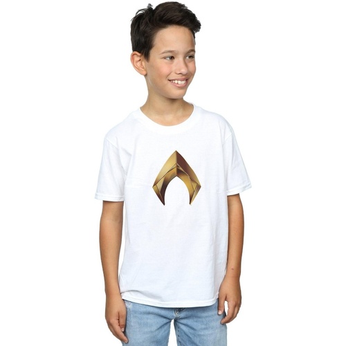 Abbigliamento Bambino T-shirt maniche corte Dc Comics Aquaman Emblem Bianco
