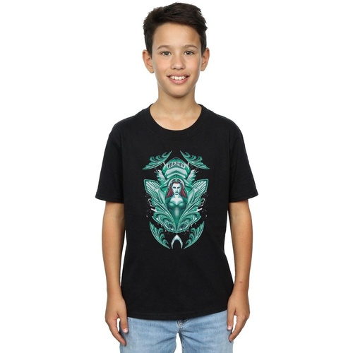 Abbigliamento Bambino T-shirt maniche corte Dc Comics Aquaman Mera Crest Nero