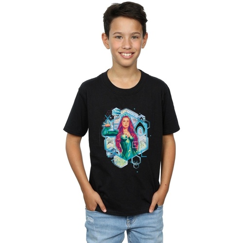 Abbigliamento Bambino T-shirt maniche corte Dc Comics Aquaman Mera Geometric Nero
