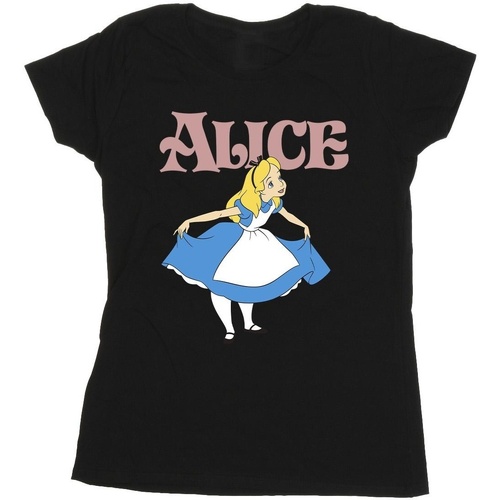 Abbigliamento Donna T-shirts a maniche lunghe Disney Alice In Wonderland Take A Bow Nero