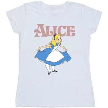 Abbigliamento Donna T-shirts a maniche lunghe Disney Alice In Wonderland Take A Bow Bianco