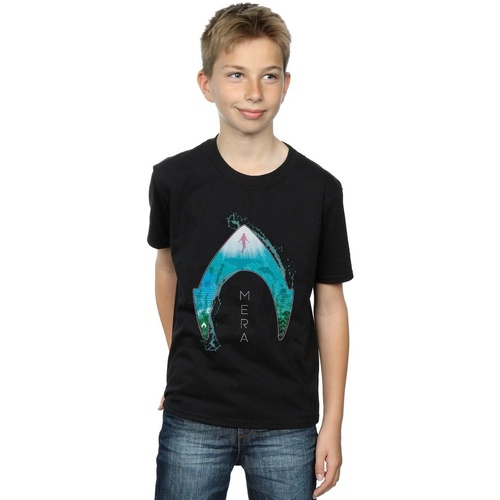 Abbigliamento Bambino T-shirt maniche corte Dc Comics Aquaman Mera Ocean Logo Nero