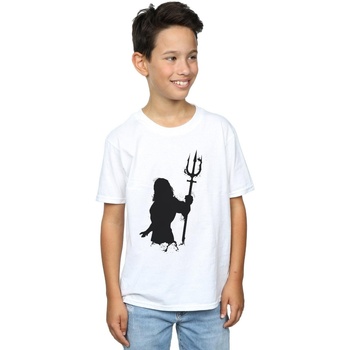 Abbigliamento Bambino T-shirt maniche corte Dc Comics Aquaman Mono Silhouette Bianco