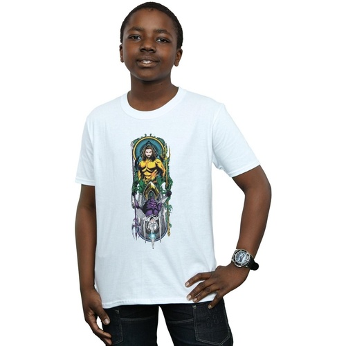 Abbigliamento Bambino T-shirt maniche corte Dc Comics Aquaman Ocean Master Bianco