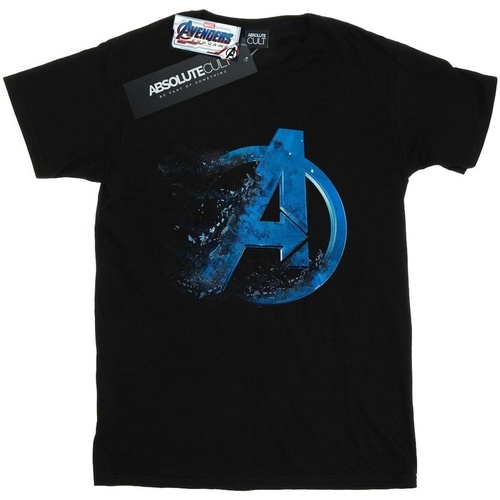 Abbigliamento Donna T-shirts a maniche lunghe Marvel Avengers Endgame Dusted Logo Nero