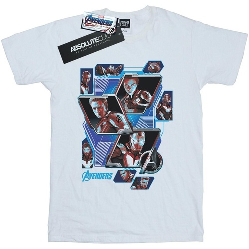 Abbigliamento Donna T-shirts a maniche lunghe Marvel Avengers Endgame Hero Panels Bianco