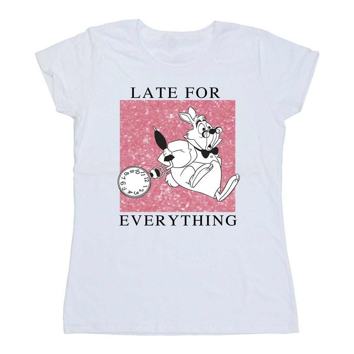 Abbigliamento Donna T-shirts a maniche lunghe Disney Alice In Wonderland White Rabbit Bianco