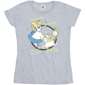 Abbigliamento Donna T-shirts a maniche lunghe Disney Alice In Wonderland I'm Late Grigio