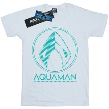 Abbigliamento Bambina T-shirts a maniche lunghe Dc Comics Aquaman Aqua Logo Bianco