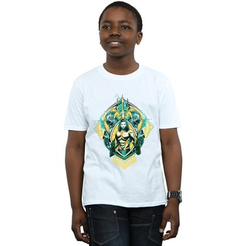 Abbigliamento Bambino T-shirt maniche corte Dc Comics Aquaman The Trench Crest Bianco