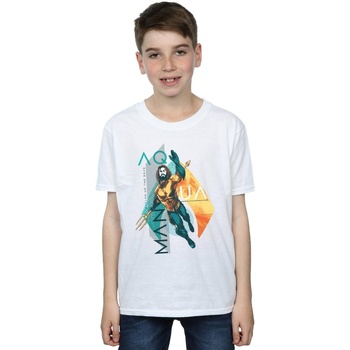 Abbigliamento Bambino T-shirt maniche corte Dc Comics Aquaman Tropical Icon Bianco
