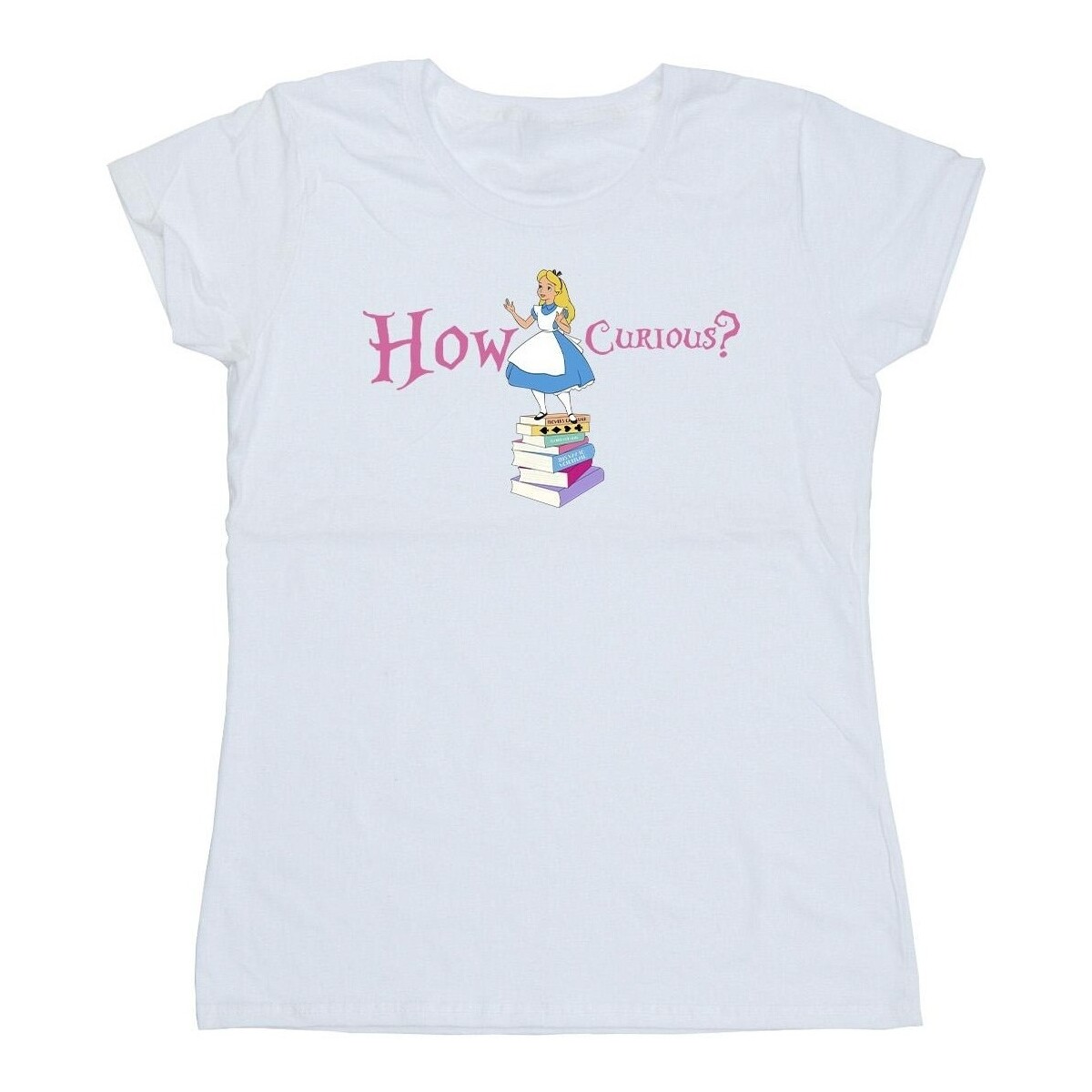 Abbigliamento Donna T-shirts a maniche lunghe Disney Alice In Wonderland How Curious Bianco