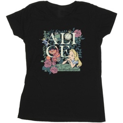 Abbigliamento Donna T-shirts a maniche lunghe Disney Alice In Wonderland Leafy Garden Nero