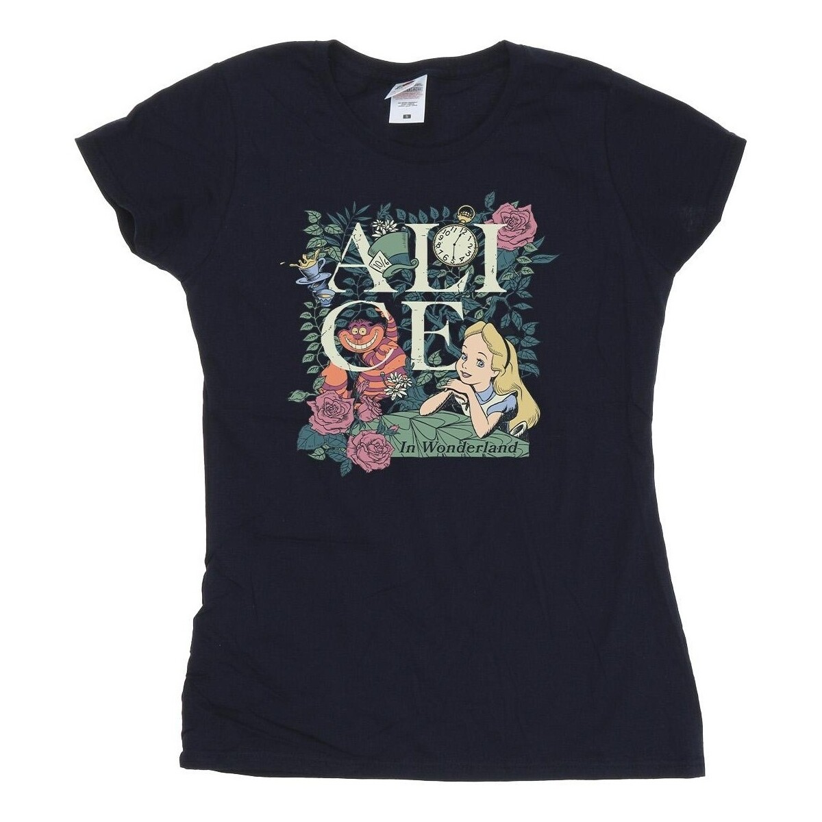 Abbigliamento Donna T-shirts a maniche lunghe Disney Alice In Wonderland Leafy Garden Blu