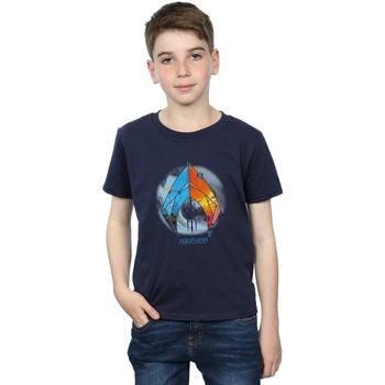 Abbigliamento Bambino T-shirt maniche corte Dc Comics Aquaman Tropical Logo Blu