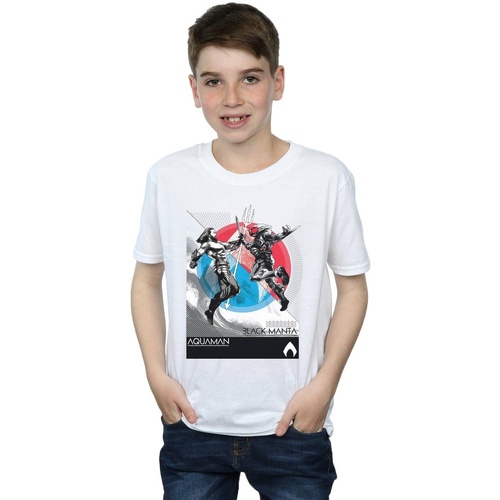 Abbigliamento Bambino T-shirt maniche corte Dc Comics Aquaman Vs Black Manta Bianco