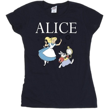Abbigliamento Donna T-shirts a maniche lunghe Disney Alice In Wonderland Follow The Rabbit Blu