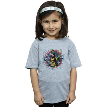 Abbigliamento Bambina T-shirts a maniche lunghe Dc Comics Aquaman Circular Crest Grigio