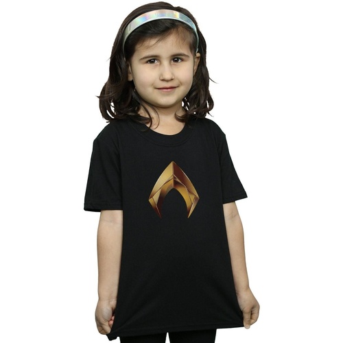 Abbigliamento Bambina T-shirts a maniche lunghe Dc Comics Aquaman Emblem Nero