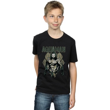 Abbigliamento Bambino T-shirt maniche corte Dc Comics Aquaman Scales Nero