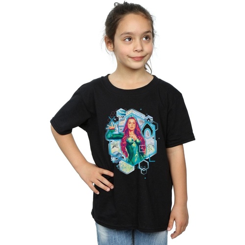 Abbigliamento Bambina T-shirts a maniche lunghe Dc Comics Aquaman Mera Geometric Nero