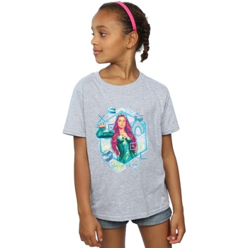 Abbigliamento Bambina T-shirts a maniche lunghe Dc Comics Aquaman Mera Geometric Grigio