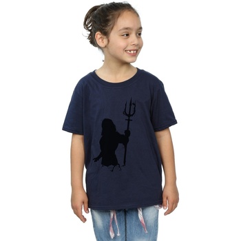 Abbigliamento Bambina T-shirts a maniche lunghe Dc Comics Aquaman Mono Silhouette Blu