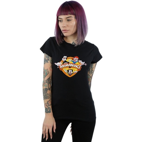 Abbigliamento Donna T-shirts a maniche lunghe Animaniacs Group Shield Nero
