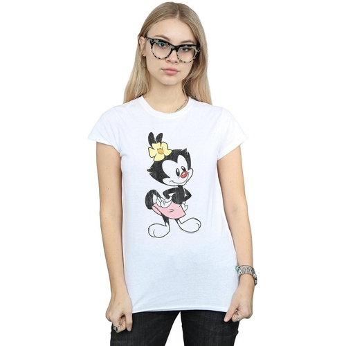 Abbigliamento Donna T-shirts a maniche lunghe Animaniacs Dot Classic Pose Bianco