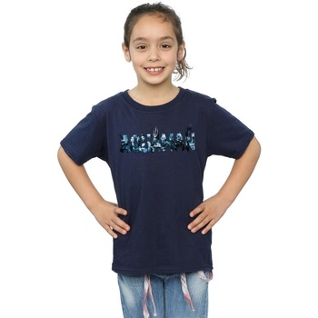 Abbigliamento Bambina T-shirts a maniche lunghe Dc Comics Aquaman Text Logo Blu