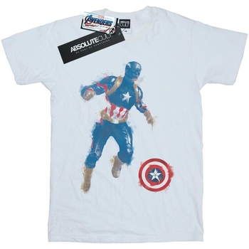 Abbigliamento Donna T-shirts a maniche lunghe Marvel Avengers Endgame Painted Captain America Bianco