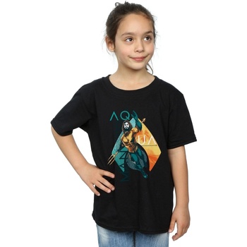 Abbigliamento Bambina T-shirts a maniche lunghe Dc Comics Aquaman Tropical Icon Nero