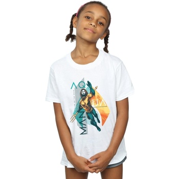 Abbigliamento Bambina T-shirts a maniche lunghe Dc Comics Aquaman Tropical Icon Bianco