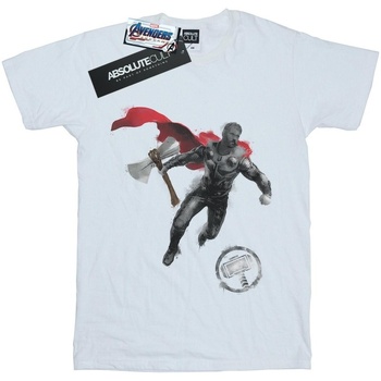 Abbigliamento Donna T-shirts a maniche lunghe Marvel Avengers Endgame Painted Thor Bianco
