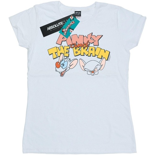 Abbigliamento Donna T-shirts a maniche lunghe Animaniacs Pinky And The Brain Heads Bianco