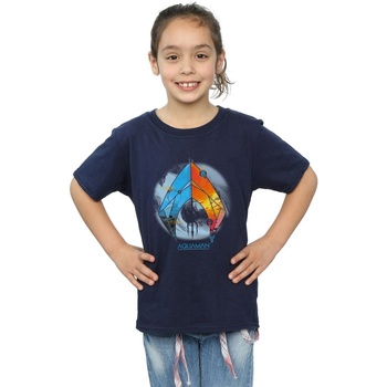 Abbigliamento Bambina T-shirts a maniche lunghe Dc Comics Aquaman Tropical Logo Blu