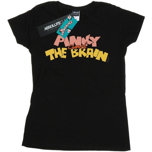 Abbigliamento Donna T-shirts a maniche lunghe Animaniacs Pinky And The Brain Logo Nero